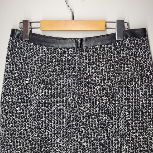 STEILMANN Tweed and Faux Leather Pencil Skirt - Picture 4 of 6